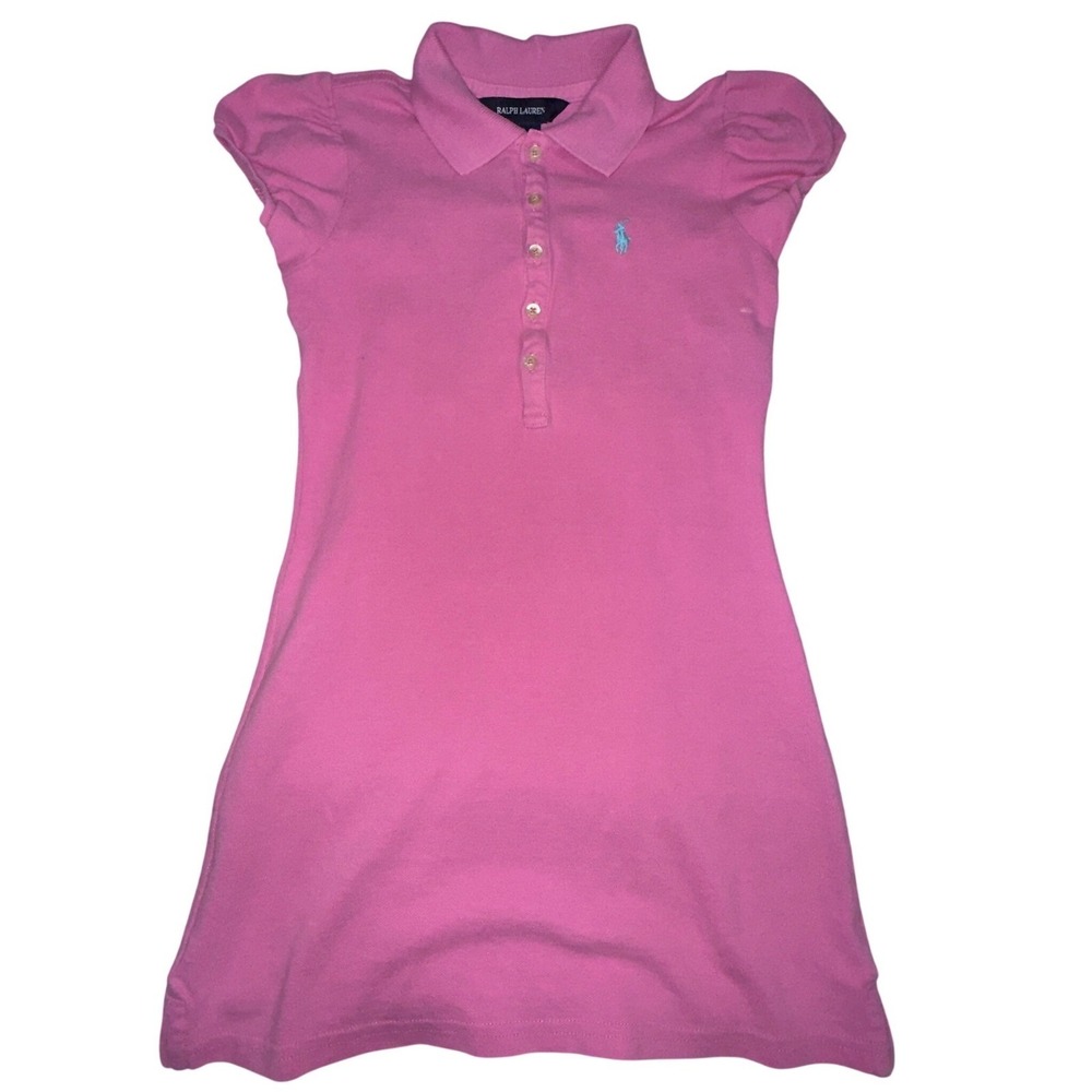 Ralph Lauren Polo Dress S(7) Pink Puff Sleeve Preppy Classic Old Money Pique - Picture 2 of 5